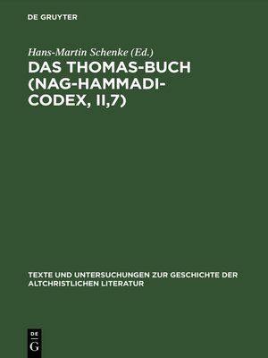 cover image of Das Thomas-Buch (Nag-Hammadi-Codex, II,7)